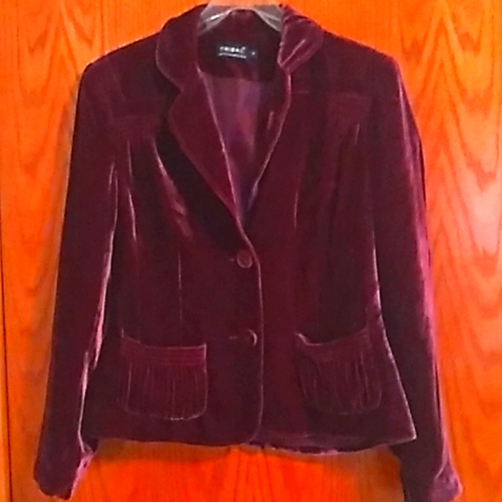 Bordeaux Wine Velvet Blazer